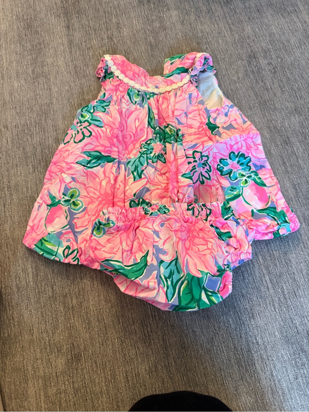 Lily Pulitzer Pink Floral Baby Dress with Bloom Print